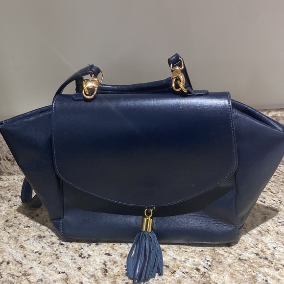 Onna Ehrlich navy blue handbag made in the USA - Picture 9 of 10